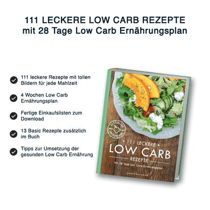 111 leckere Low Carb Rezepte mit 28 Tage Low Carb Ernährungsplan