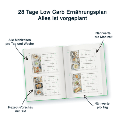 111 leckere Low Carb Rezepte mit 28 Tage Low Carb Ernährungsplan